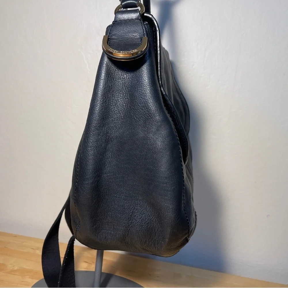 Vintage Y2K Juicy Couture Black Leather Convertible Backpack Shoulder Bag
